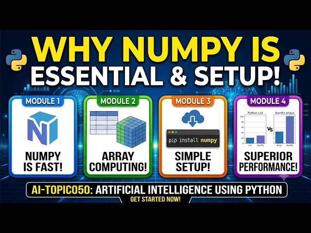 AI-Topic050 | Why NumPy? Environment Setup & Installation | Python Data Science | AI Using Python