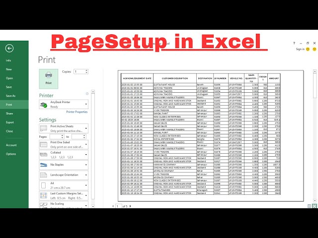 How to do Page Setup in Excel | Page Setup in Excel in Hindi