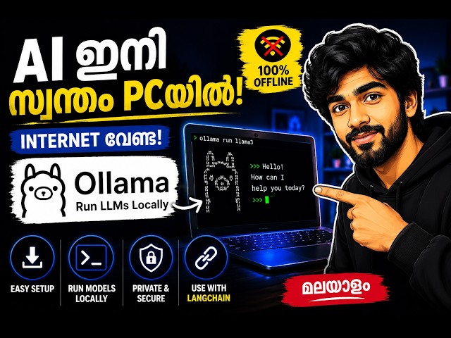Internet ഇല്ലാതെയും AI ഉപയോഗിക്കാം! Ollama Full Guide Malayalam