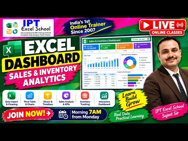 🔥Supply Chain Dashboard -  Excel Dashboard Project | Sales & Inventory Analytics in Excel  Live