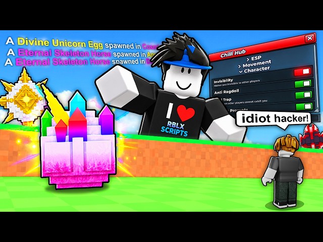 Using HACKS to TROLL TOXIC PLAYER in Steal An Egg!