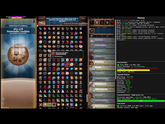 7.441 trevigintillion cookies | Cookie Clicker 100% TAS (631/639)