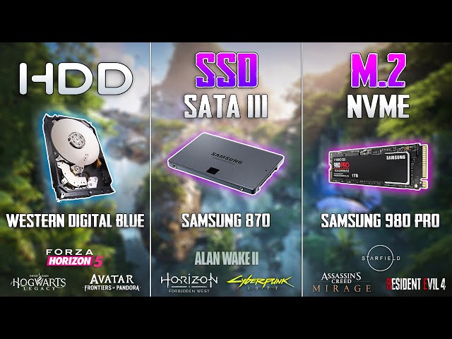 M.2 NVMe vs SSD vs HDD - Loading Times in Games