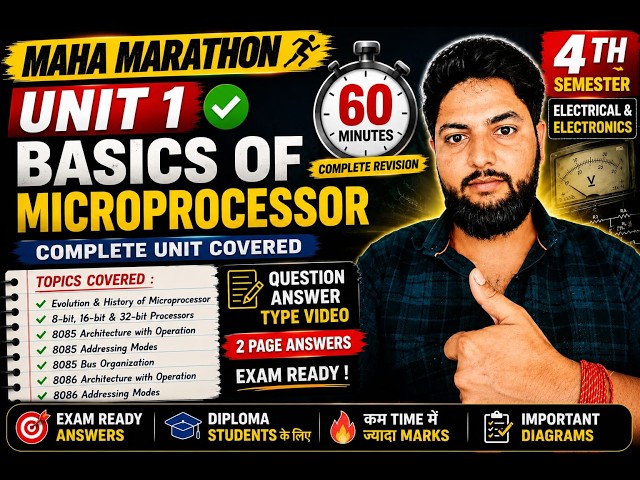 L01 | Microprocessor Unit 1 Mega Marathon 🔥 | 8085 & 8086 Complete in 60 Minutes | Diploma Exam 2026
