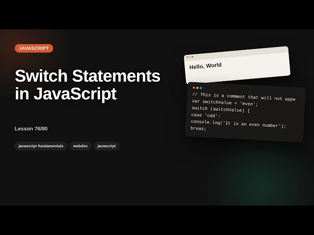 Javascript - Web development basic Series: Switch Statements in JavaScript