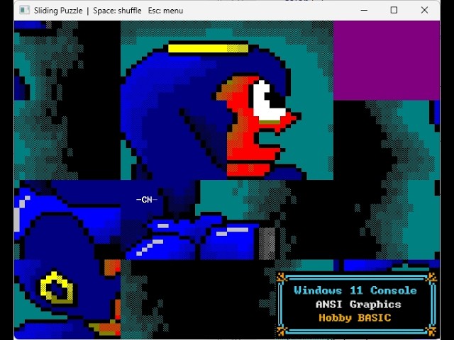 Building an ANSI Sliding Puzzle in Hobby BASIC