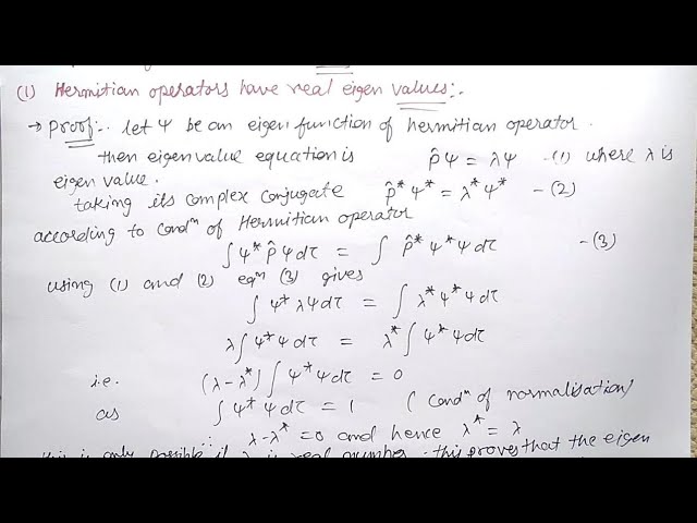 Properties of hermitian operators