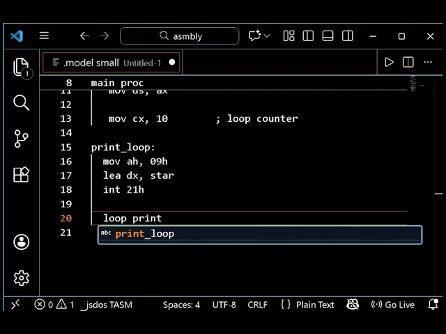 Mastering the LOOP Instruction in Assembly 8086 | Printing Patterns