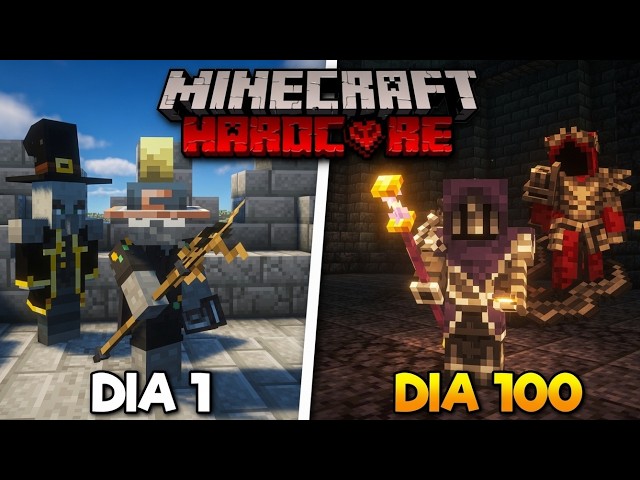 SOBREVIVÍ 100 DÍAS siendo MAGO 🧙 en Minecraft Hardcore