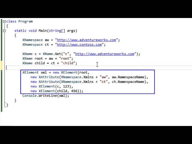 LINQ to XML Namespaces and Names