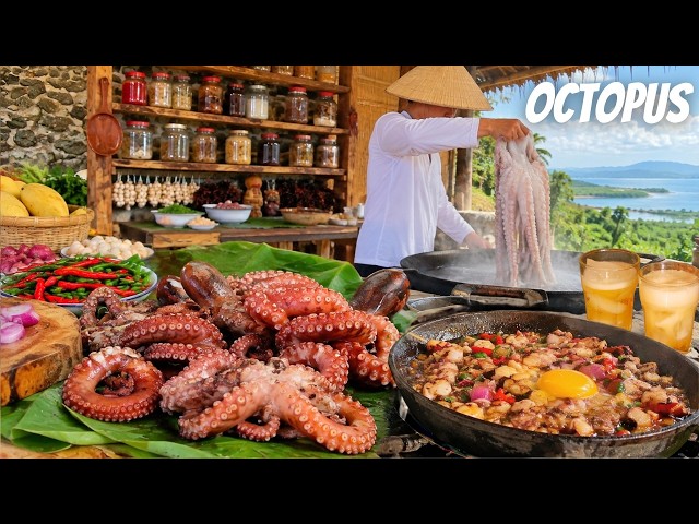 OCTOPUS - Cooking Hearty Octopus Dishes in My Rustic Countryside Kitchen