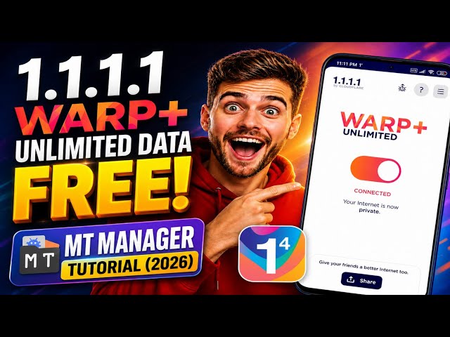 Want Unlimited WARP+ Data? Use this MT Manager Trick!