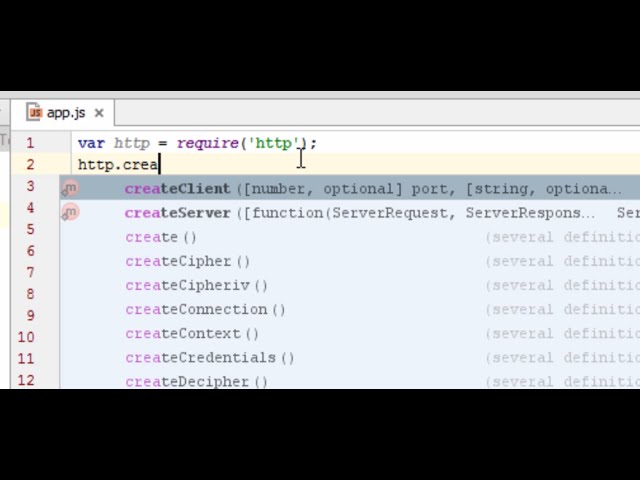 Setting up Code Completion for Node Intellij