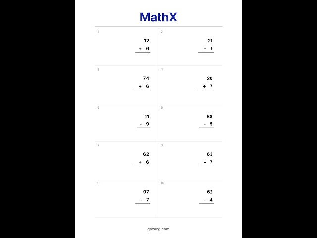 Free Beginner Math Worksheet #20 | Addition & Subtraction Practice