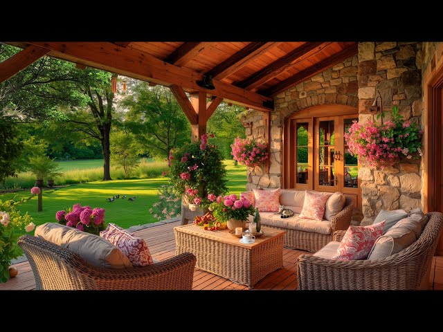 Cozy Cabin in the Morning Ambience ~  Bird Sounds & Smooth Jazz for Deep Focus | Live 24/7