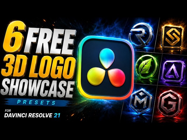 6 FREE 3D Logo Showcase Presets for DaVinci Resolve 21!