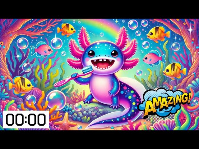 Brush Like An Axolotl Magic Toothbrush Timer | Toothbrushing Song for Kids