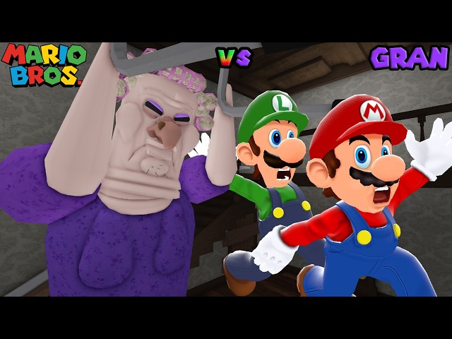 Super Mario and Luigi in GRUMPY GRAN! New Animation! #roblox Scary Obby 4k