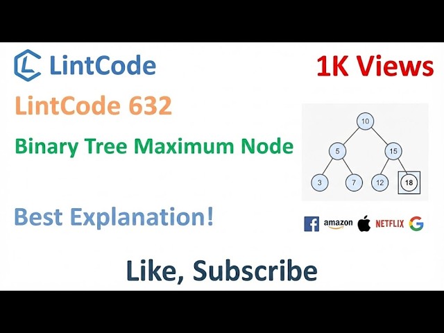 LintCode   632 Binary Tree Maximum Node   - Explained In Detail How To Implement Recursive Solution