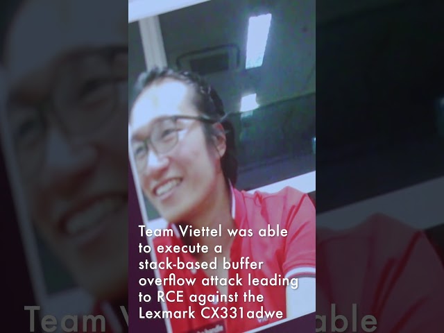 Pwn2Own Toronto Day 3 Highlight - Team Viettel vs the Lexmark printer #shorts  #0day