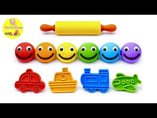 Create & Learn Vehicles with Playdoh | Police car, Airplane, Train for Toddlers