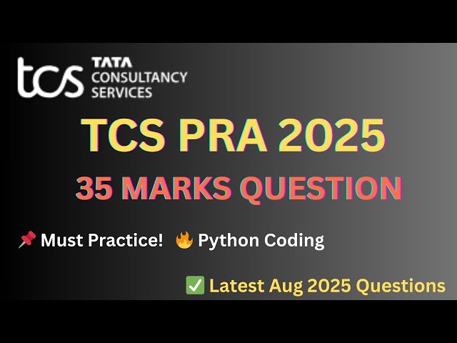 Question–3 | TCS PRA 2025 | 35 Marks Coding Question  #tcspra #python