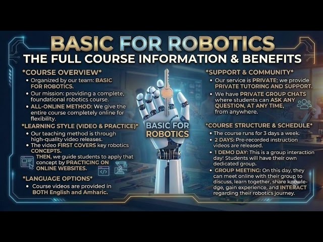 THE FULL COURSE INFORMATION AND BENEFITS ABOUT BASIC FOR ROBOTICS