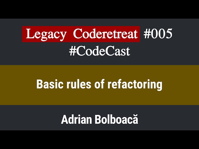Code Cast: Legacy Coderetreat Episode 5 - Basic Rules of Refactoring [Java]