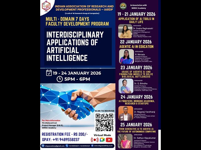 MULTI – DOMAIN 7 DAYS FDP- INTERDISCIPLINARY APPLICATIONS OFARTIFICIAL INTELLIGENCE