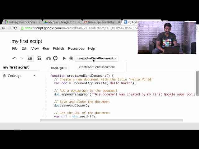 Your First Script - Apps Script Tutorials