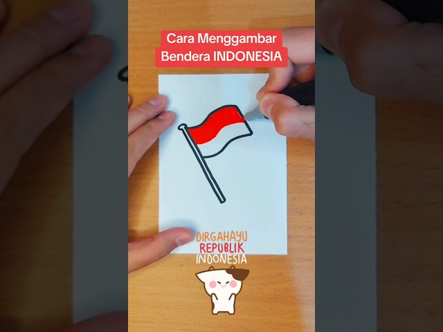Cara Menggambar Bendera Merah Putih INDONESIA Mudah #caramenggambar #menggambar #merdeka #17agustus
