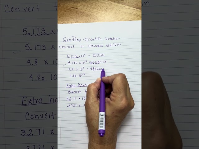 GED, ASVAP Practice- scientific notation