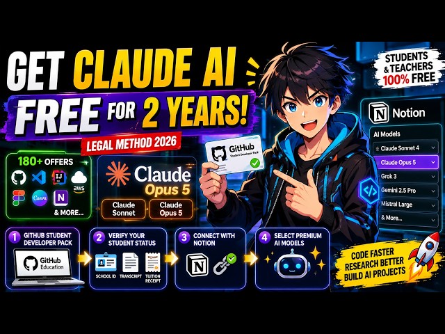 Get Claude AI FREE for 2 Years (Legal Method 2026) | Claude Opus 5 FREE! 🚀
