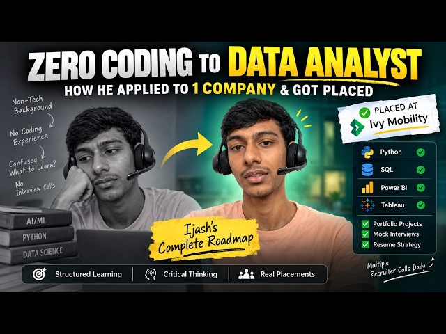Zero Coding to Data Analyst: How He Applied to 1 Company & Got Placed