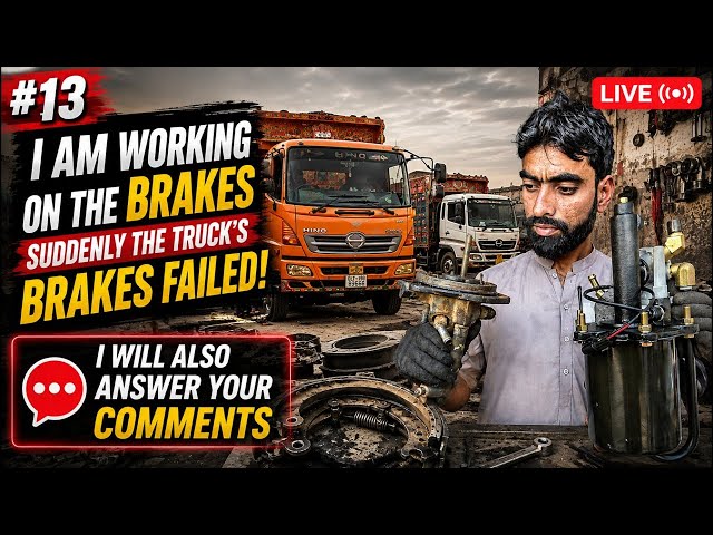 Truck Brake Failure 😱 | Live Brake Repair & Fix | Hino Truck | Comments Answered
