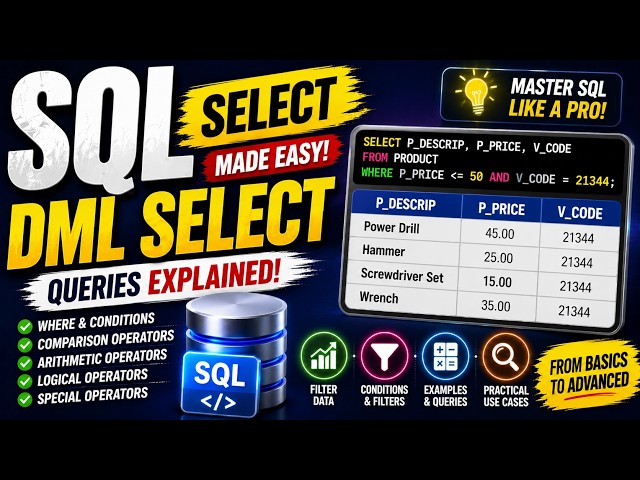 SQL SELECT Statement Explained | WHERE, LIKE, BETWEEN, IN & More for Beginners