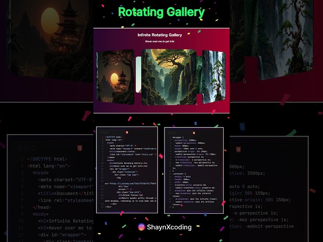 Circular Image Gallery using HTML & CSS | Hover to Pause Animation #coding #shayanxcoding