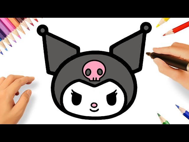 HOW TO DRAW KUROMI EASY 🖤🎀