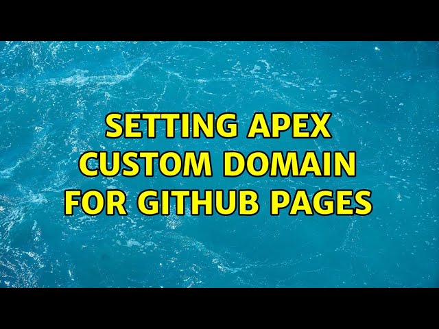 Setting apex custom domain for github pages