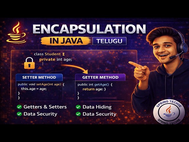 Encapsulation in Java Explained in Telugu | Getters and Setters | SpringTechie