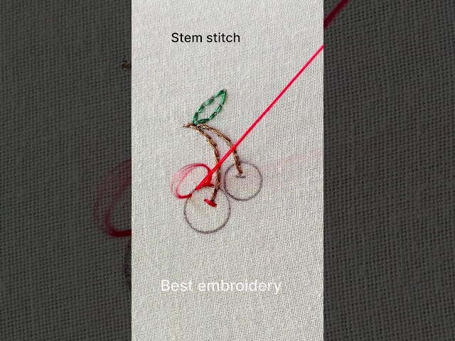 Very easy cherry embroidery tutorial