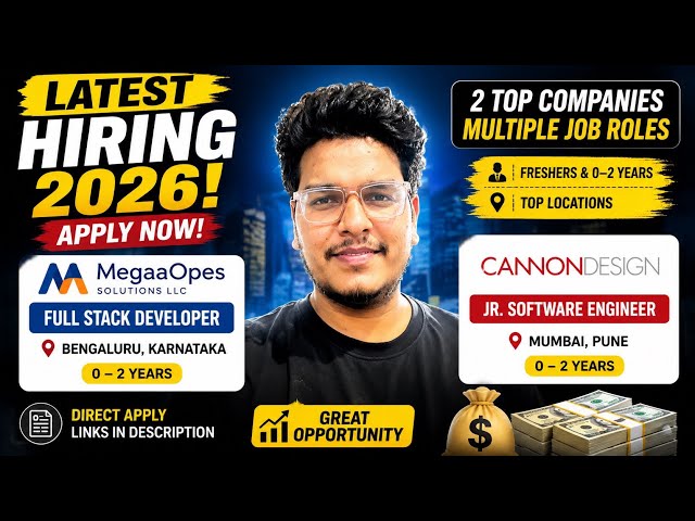  🚨 0–2 Years Experience Jobs | Full Stack Developer Hiring
