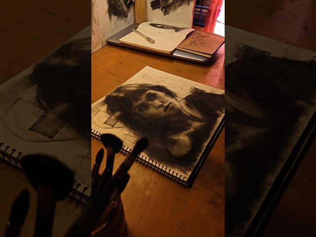 Day 50 of drawing a portrait every day #charcoalart #portrait #charcoaldrawing #art #drawing #sketch