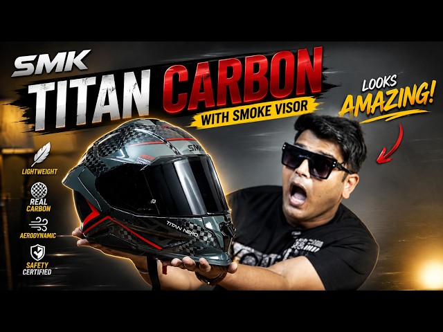 Smoke Visor Lagate Hi Look Hi Badal Gaya😱 SMK Titan Carbon | Best Budget Carbon Fiber Helmet? Helmet