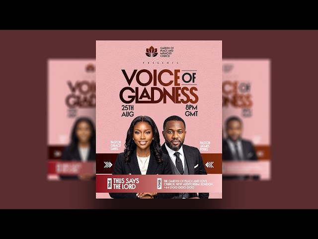 How to Design a Professional Voice of Gladness Church Poster for All Social Media Photoshop Tutorial