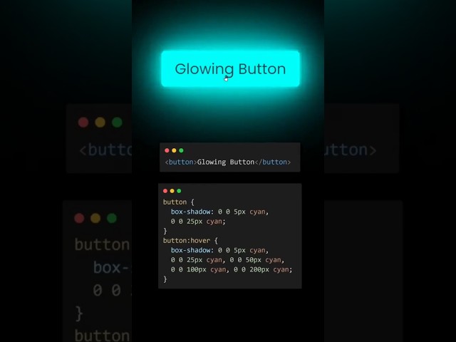 Glowing Button Effect using HTML & CSS 🔥 | Hover Animation #shorts #coding