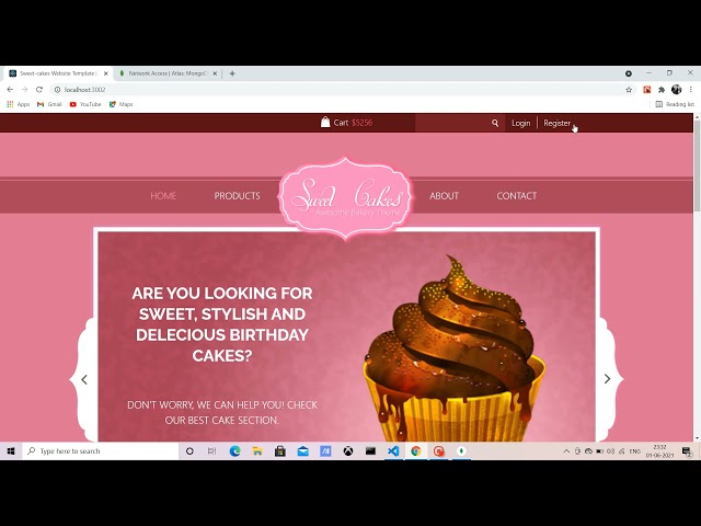 Online Cake ordering project in ReactJs || MERN project