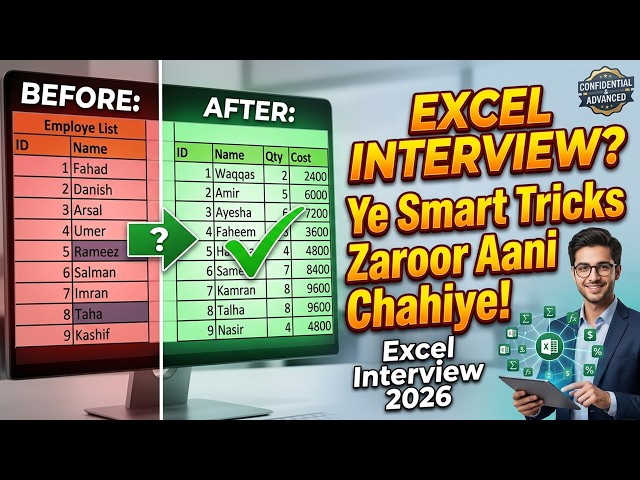 Excel Interview? Ye Smart Tricks Zaroor Aani Chahiye! | Excel Interview 2026 #excelinterview
