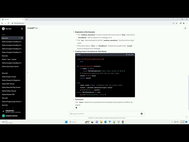 python raise null exception
