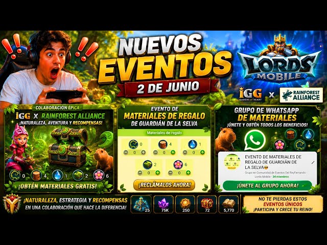 NEW EVENTS JUNE 2ND: IGG COLLABORATION WITH RANFOREST🔥: FREE MATERIALS - LORDS MOBILE